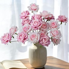 INXUGAO 6Pcs Artificial Flowers Fake Roses, 28" Long Stem Silk Roses for Wedding