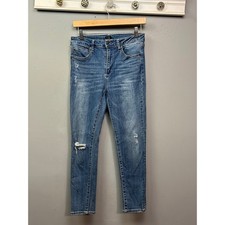 Citizens of Humanity Rocket Crop High Rise Skinny Jeans Blue Distressed Size 26