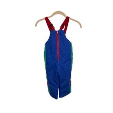 Winning Moves Snow Bibs Kids 2T Blue Colorblock Vintage Ski Overalls USA Made