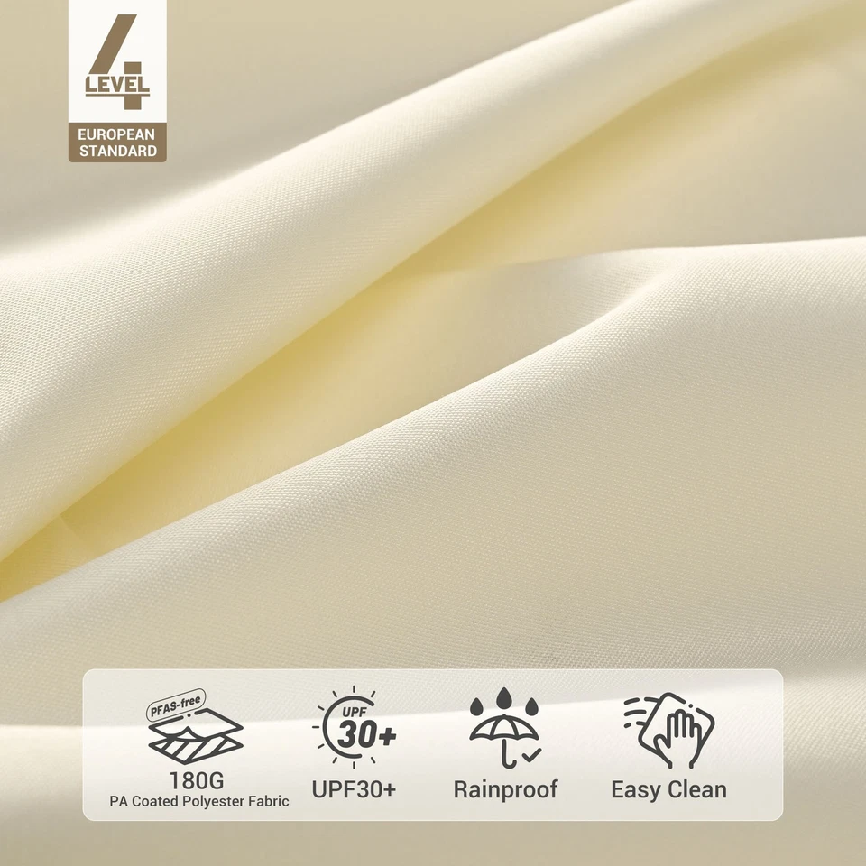 Yescom 9' Wood Outdoor Patio Umbrella with Base Included Wheels Stand Ivory - Image 3 of 4