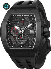 Mens Watches Quartz Watches for Men Waterproof 50M Analog Luxury Tonneau Watch