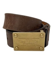 LOUIS VUITTON Ceinture Inventeur Leather Belt brown