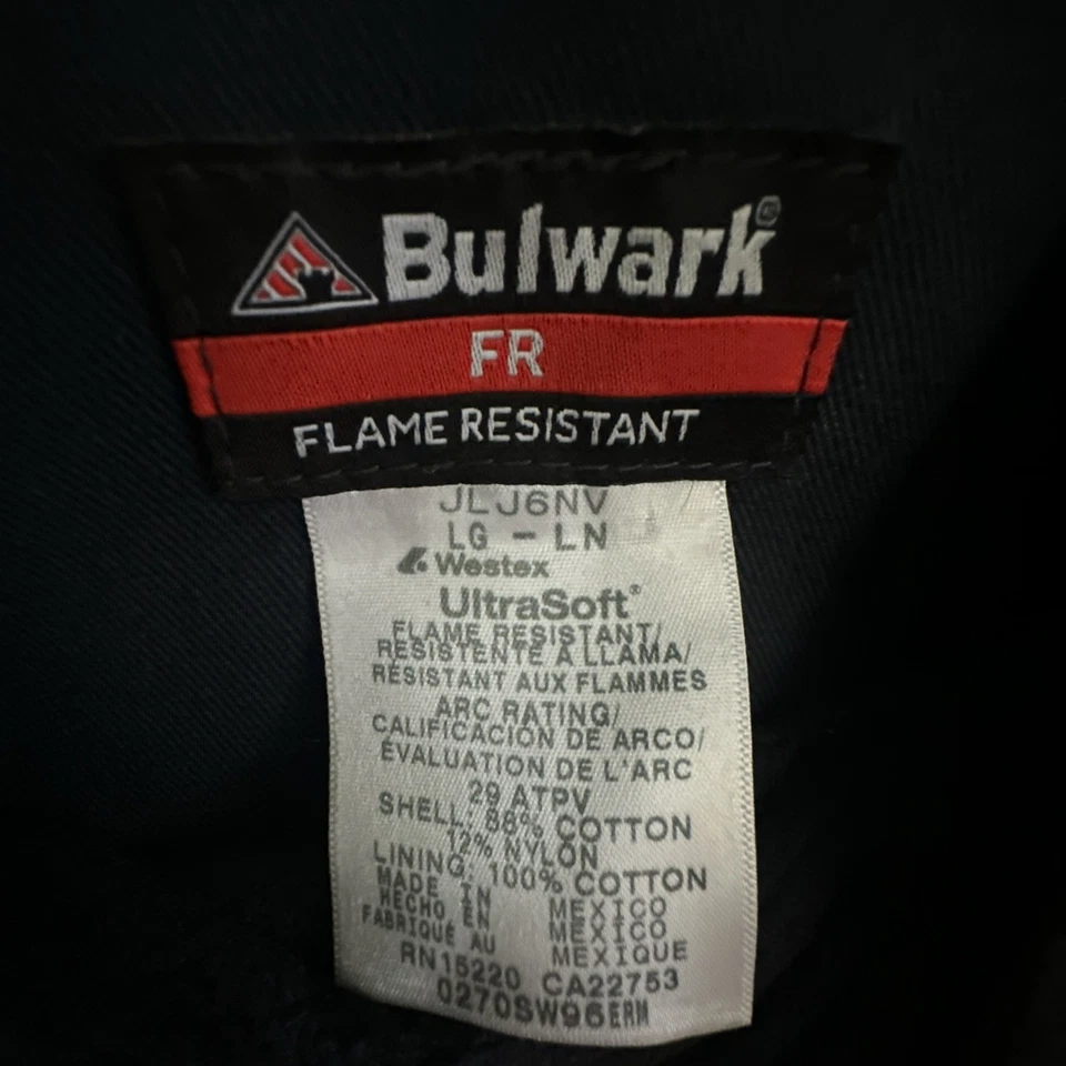 Bulwark Protective Apparel Heavy Insulated Fire Resistant Jacket Large Blue - Image 3 of 4