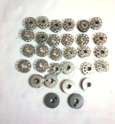 Vintage mixed Lot of 30 Singer ? Sewing Machine  Metal Bobbins