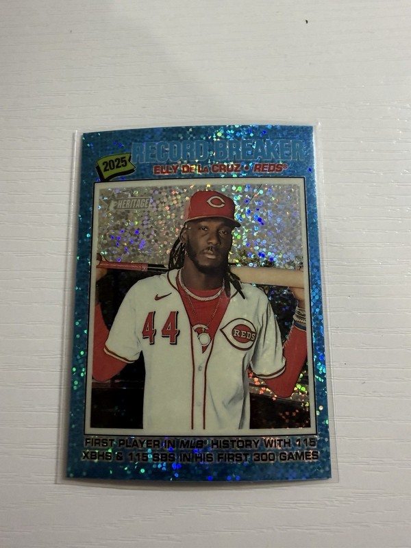 2026 Topps Heritage - Record Breakers Elly De La Cruz #233 Chrome Blue Sparkle!