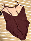 nwt NEWPORT NEWS one piece HIGH CUT DARK CHOCOKLATE BROWN SWIMSUIT lined L XL — photo 2