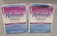 2 packs Refresh Celluvisc Lubricant Eye Gel - Pack of 30 Single-Use Containers
