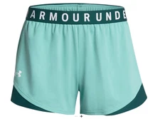 NEW Large Womens Under Armour Play Up Twist Shorts 3.0 AVY Blue Turquoise