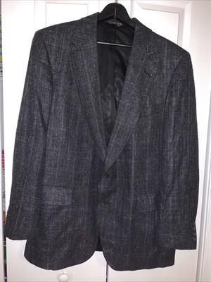 Strathmore Anderson-Little Black Silk Men s Summer Blazer Sport coat 44R Vintage
