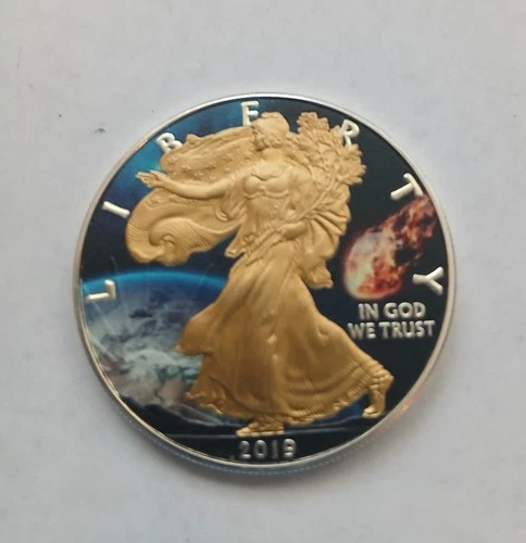 2019 1 oz .999 American Silver Eagle Colorized Coin-Asteroid