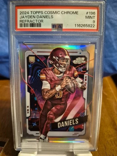 2024 TOPPS COSMIC CHROME REFRACTOR #196 JAYDEN DANIELS ROOKIE RC PSA 9
