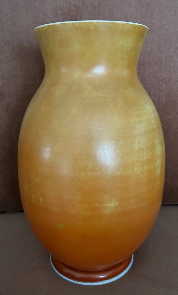 Jarrón camelias antiguo de vidrio Mount Washington de 13” de alto pintado a mano usado en excelente estado Foto 3 de 4