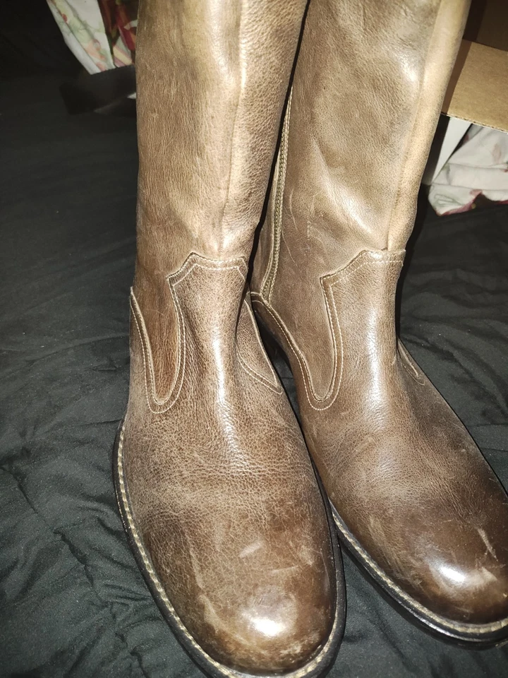 Cole Haan Western Botas Para Hombres 9.5 Cuero Negro Media Pantorrilla Cremallera Lateral Montar - Imagen 2 de 4