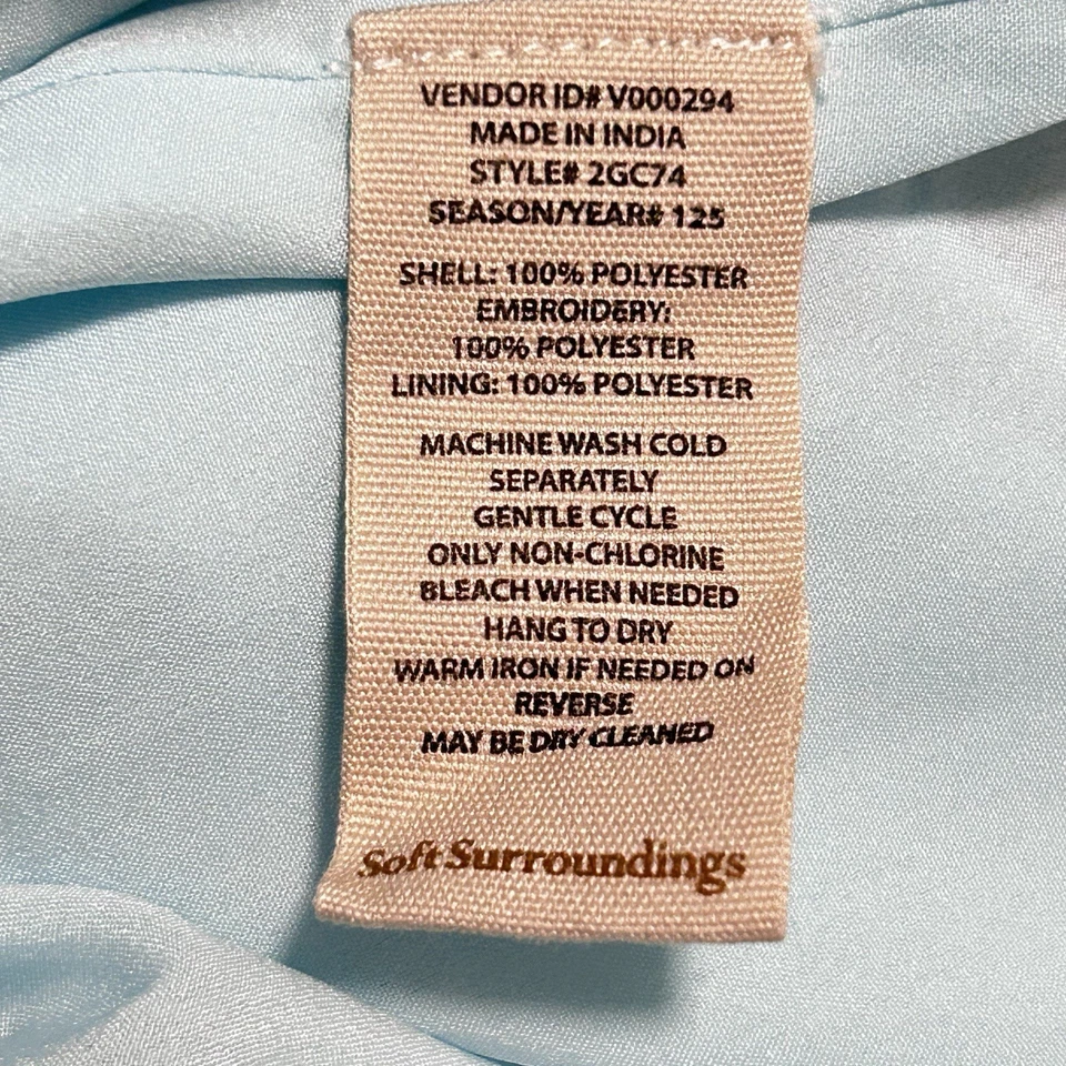 Vestido Soft Surroundings Mujer Medio Azul Paisley Tapiz Estampado Resort Jasmine Foto 4 de 4