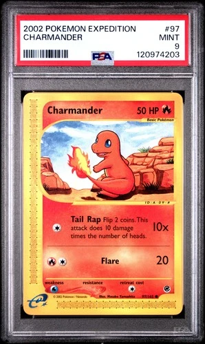 2002 POKEMON EXPEDITION #97 CHARMANDER PSA 9