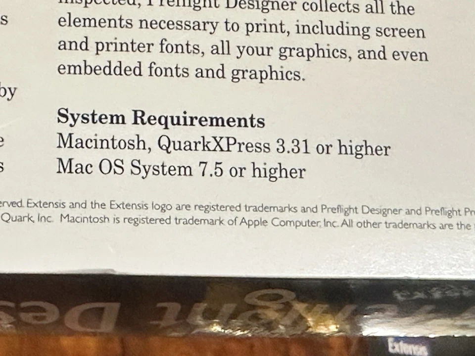 Rare Vintage 1997 Extensis Preflight Designer 1.0 Mac QuarkXPress New & Sealed - Image 4 of 4