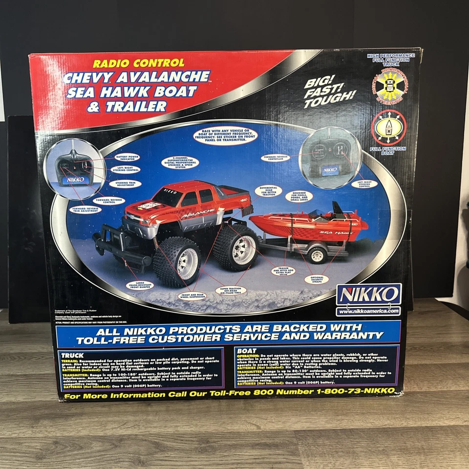 Radiocontrol Nikko Chevy Avalanche con bote Sea Hawk y remolque - Nuevo en caja - 7,2 V Foto 3 de 4