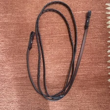 Tory Leather Extra Long Laced Reins - 72 inches Havana