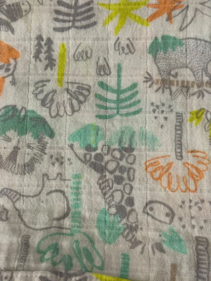 Gymboree 新生儿薄纱襁褓毯丛林动物 38x38 柔软棉 Lovey — 第 3/4 张图片