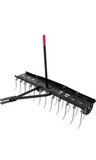 48" Tow Behind Dethatcher with 24 Steel Tines for Lawn Mower & Yard Care