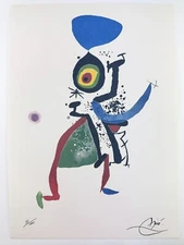 Joan Miro Original Vintage Art Print Lithograph Signed Limited with COA
