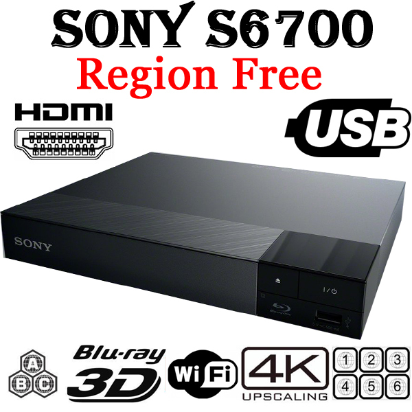 Sony S6700 Region Free DVD & BD ZONE ABC Blu-Ray Disc Player Sony S6700 Region Free DVD & BD ZONE ABC Blu-Ray Disc Player