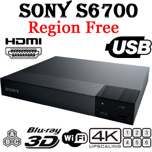 Sony S6700 Region Free DVD & BD ZONE ABC Blu-Ray Disc Player 4K Upscale 3D WIFI - Picture 1 of 6