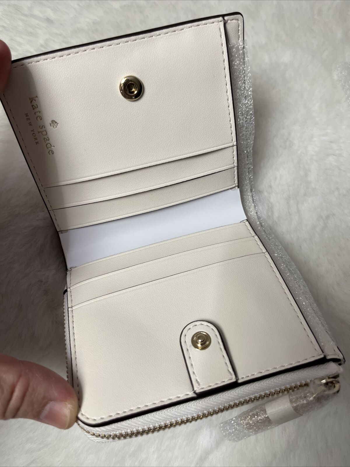 New Kate Spade Madison Heartfelt Geo Boxed Small L-zip Bifold Wallet  Valentine
