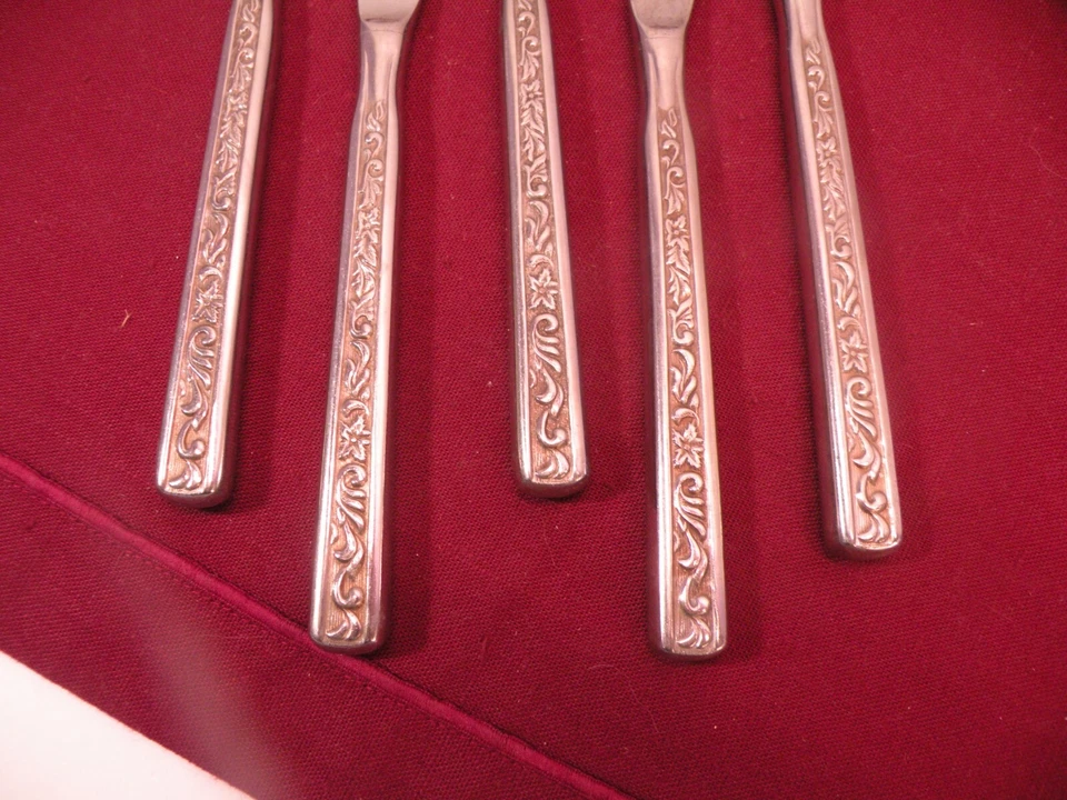 Set Of 5 Stanley Roberts Stainless Japan PARMA Pattern Dinner Knives 8 3/4" - Image 3 of 4