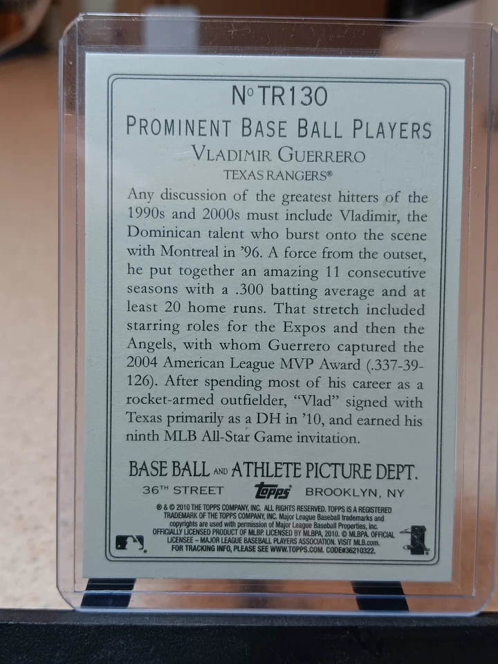2010 Topps Turkey Red Vladimir Guerrero TR130 - Image 2 of 2