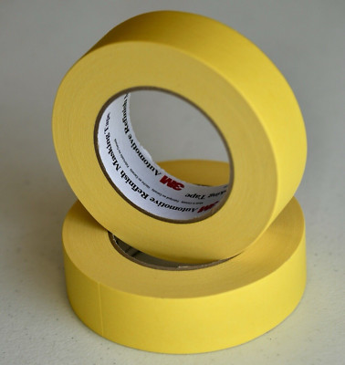 3M Yellow Tape 06654 1-1/2'' Auto Masking Tape (2 ROLLS) 1.5 Inch 6654