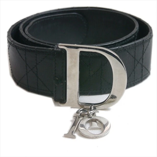Authentique ceinture cannage matelassée Christian Dior en cuir #10784