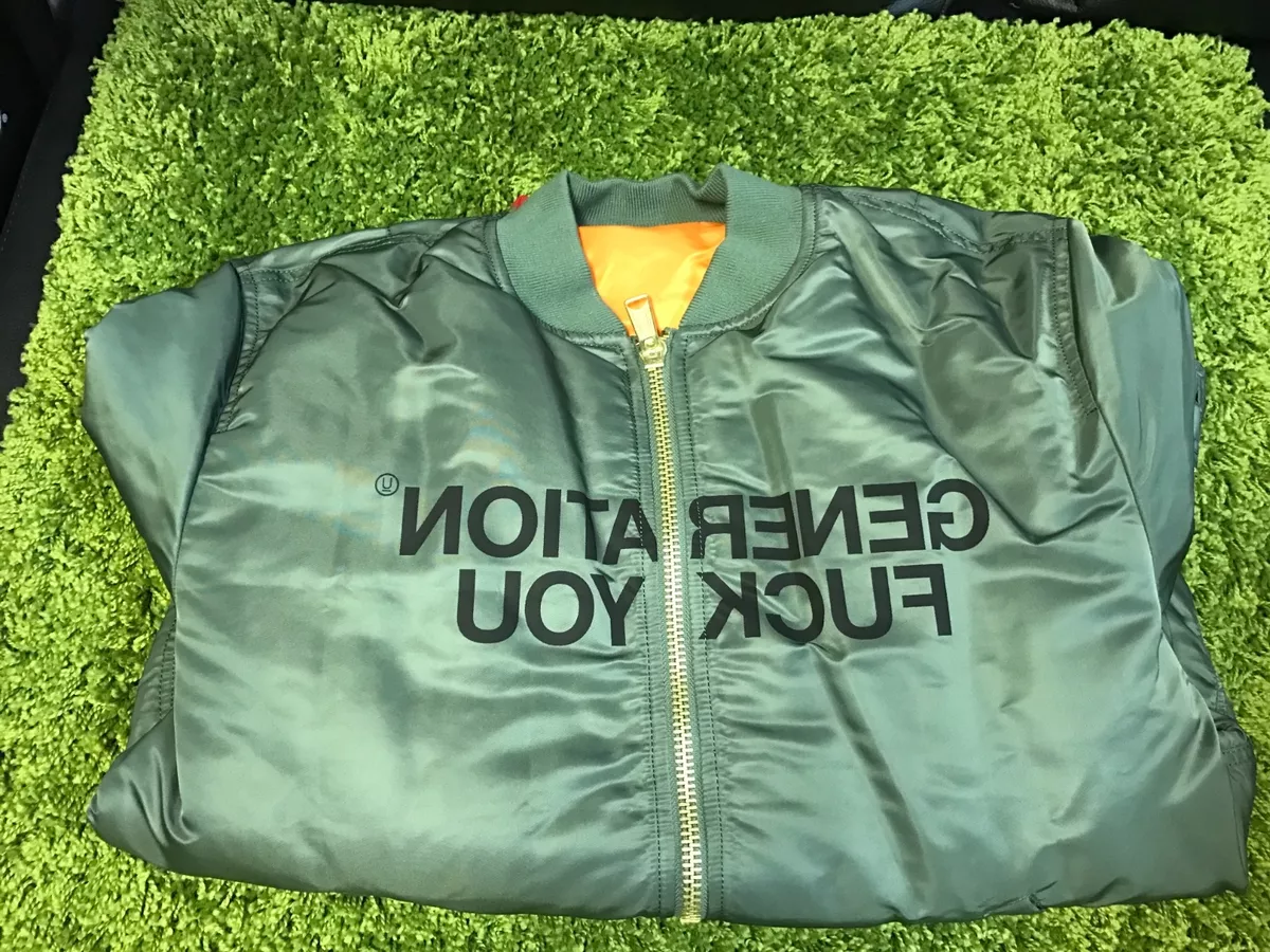 Supreme F/W 2016 X Undercover Reversible MA-1 Bomber Jacket Olive Orange Large