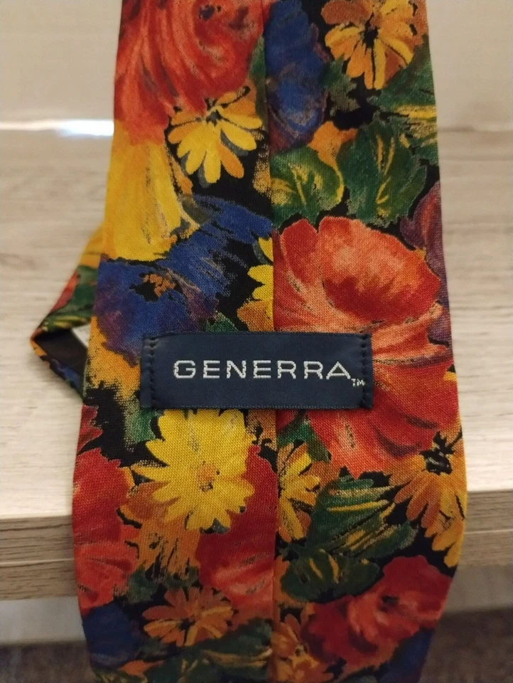 Acessório masculino vintage Generra gravata floral 56" estampa multicolorida rayon - Imagem 3 de 3