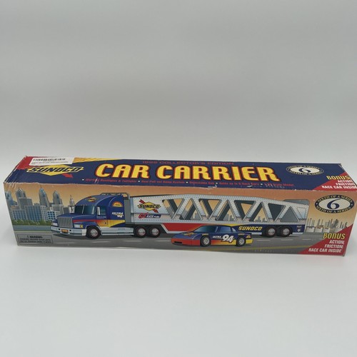 SUNOCO 1999 COLLECTOR'S EDITION CAR CARRIER WITH CAR NEW WORKING LIGHTS 20” Box - Picture 1 of 8