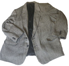 Pierre Balmain Men's 46S 100 SILK Black White Herringbone Blazer