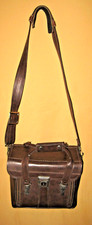 Vintage 11" x 9" x 7" - Brown Leather Camera Bag / Case - With Strap doctor