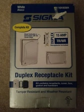 Sigma Duplex Receptacle Kit, White 16446WH Corner Hinge