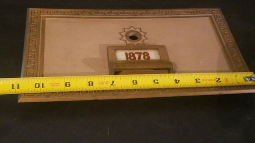 Vintage 1965 ORO MFG CO Brass US Post Office Mail Box Door 6-1/4 x 11" #1878 - Picture 2 of 9