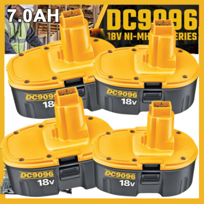 4Pack 18 Volt 7.0AH NI-MH Battery For Dewalt DC9096-2 DC9098 DC9099 DC9096 NEW