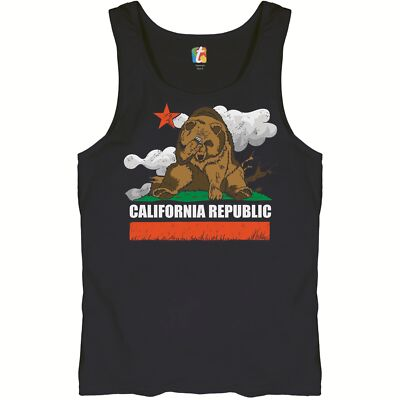 #ad California Bear Facepalm Tank Top The Great California Exodus Men#x27;s Top $30.95