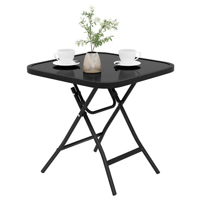 EUGAD Klapptisch Beistelltisch Gartentisch Balkontisch Campingtisch Quadratisch