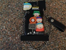 South Park Characters Chain Wallet Trifold Snap Closure Cartman Kenny Stan NWT