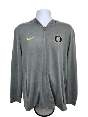 Oregon DUCKS Football TEAM ISSUED Nike Zip Up JACKET with HOOD      Men's  L