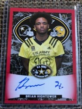 BRIAN HIGHTOWER Miami 2018 Leaf Army All-American Football RED Tour AUTO 4/5