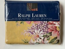 NEW RALPH LAUREN Brooke FULL DEEP FITTED SHEET Sophie Flowers FLORAL Yellow