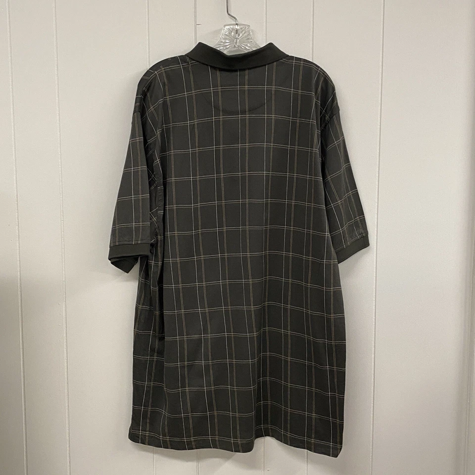 Camisa polo de golf Jos A Bank Leadbetter para hombre XL verde a cuadros logotipo de algodón Foto 3 de 4