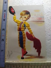 Postcard Torero Embroidered Art Print