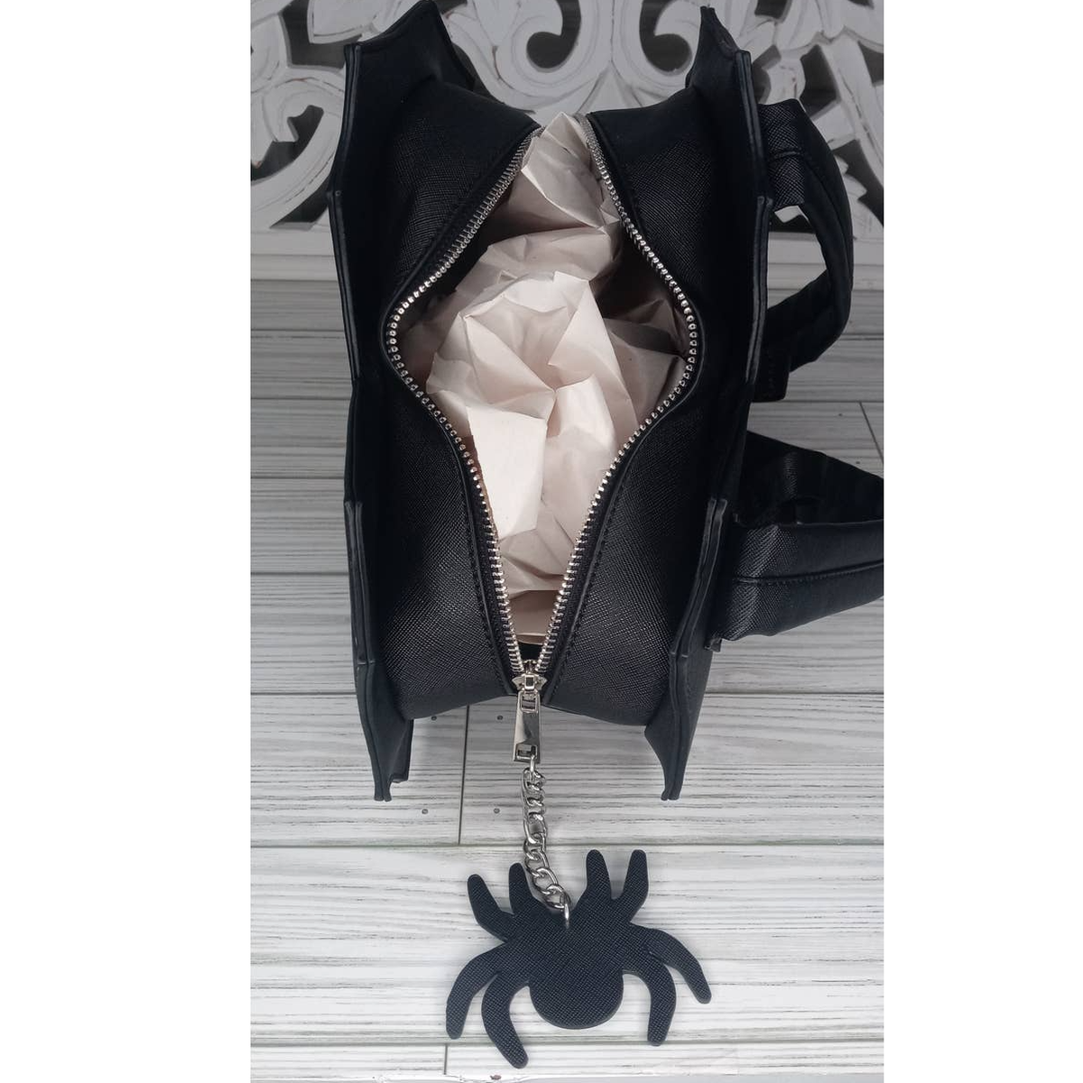Mad Engine Halloween Spider Web Heart Backpack Purse - New 