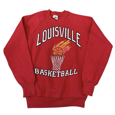Vintage University Louisville Cardinals Basketball Sweatshirt NCAA College 1988